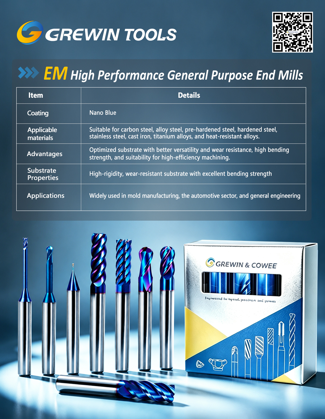 GREWIN EM High Performance General Purpose End Mills